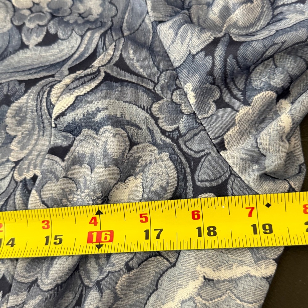 Tabby of California Blue Floral Midi Dress Vintage 90s Puff Sleeve Petite 16P - Picture 8 of 11